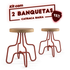 Kit 2 Banquetas Baixa Terracota Catraca